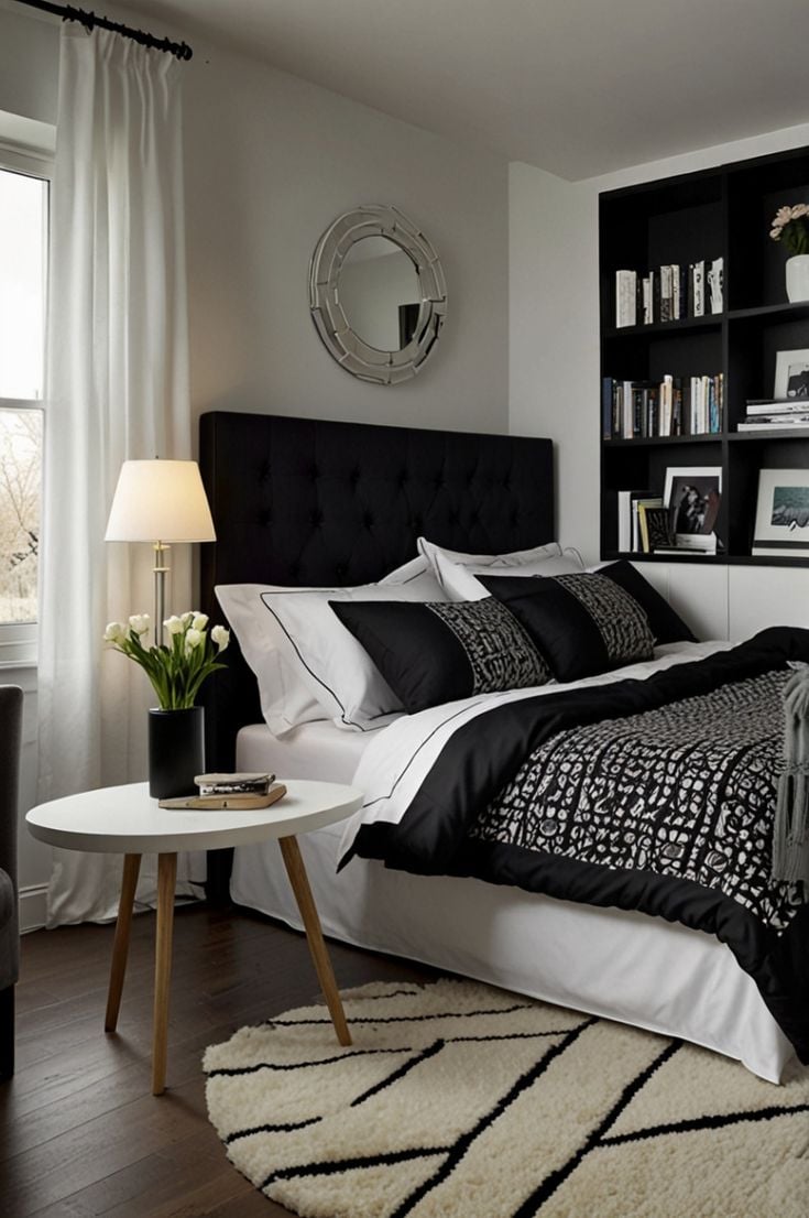 quarto preto e branco vs quarto colorido