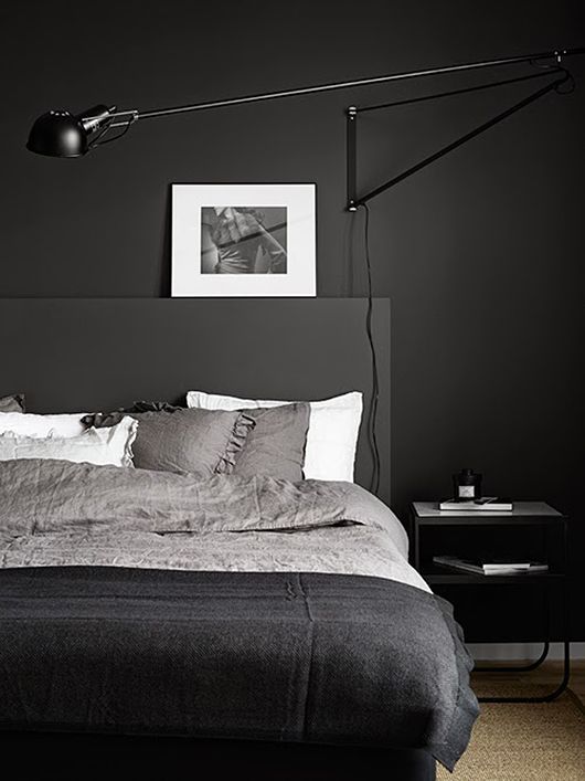 ideias de decoração quarto preto e branco simples