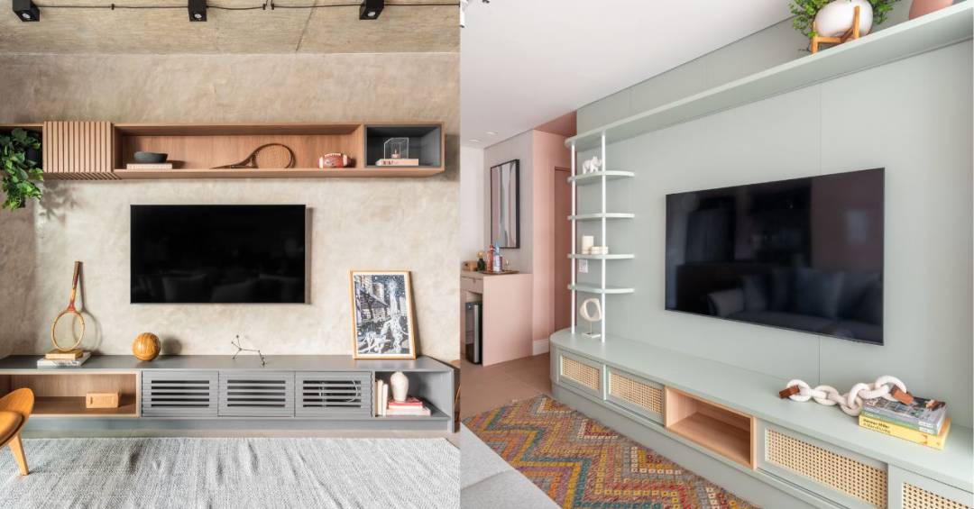 decoração rack sala