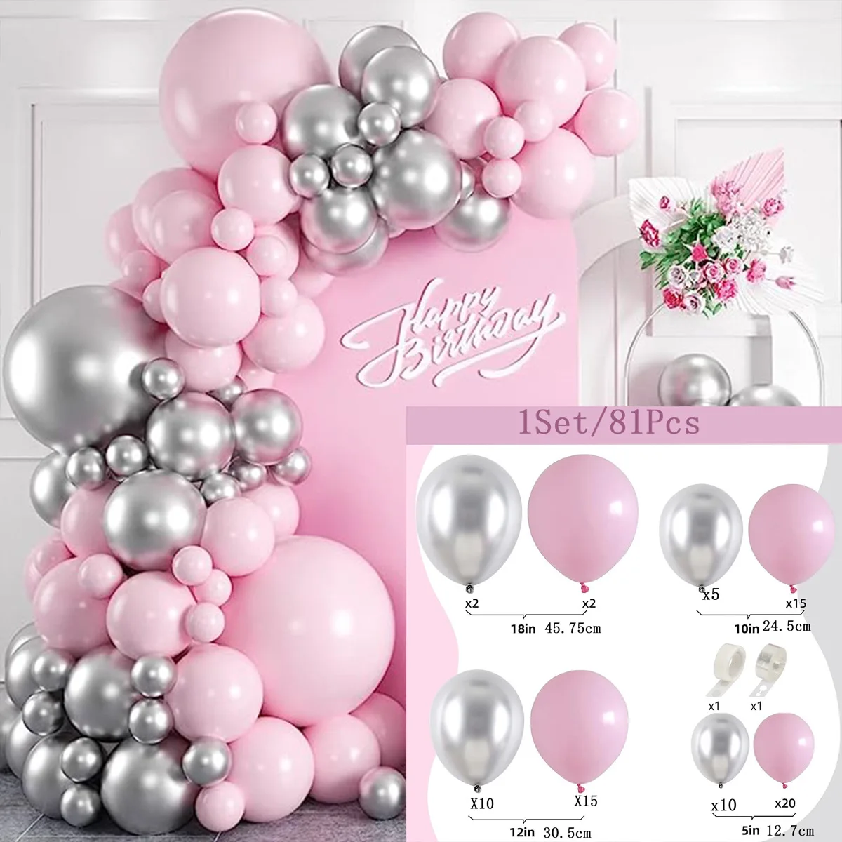 decoração rosa e branco