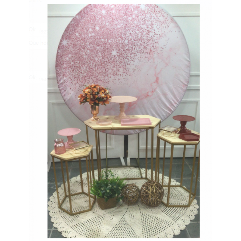 decoração rosa e dourado