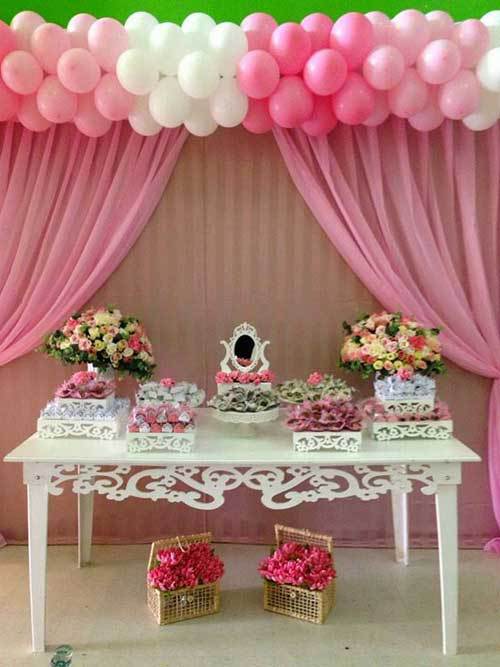 decoração rosa simples