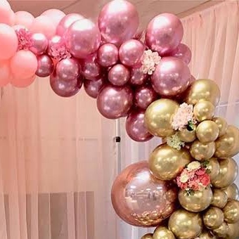 decoração rose gold festa