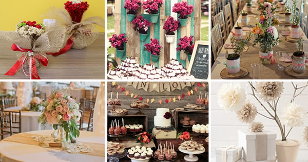 decoração rústica casamento simples