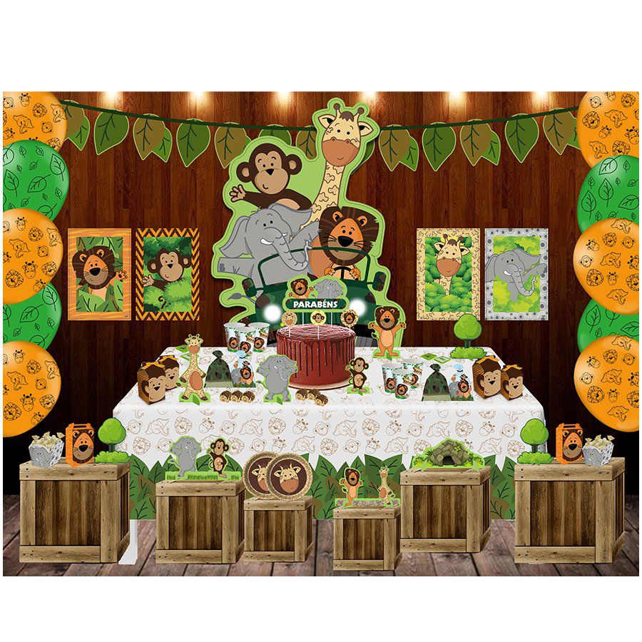 decoração safari 1 ano