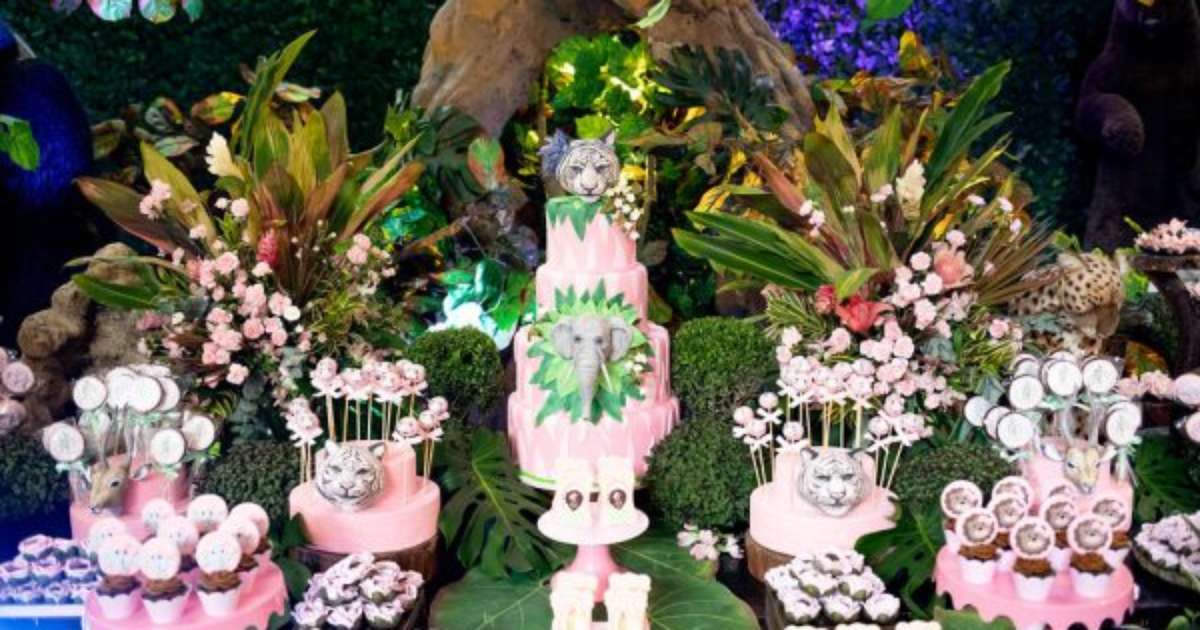 decoração safari 1 ano luxo.