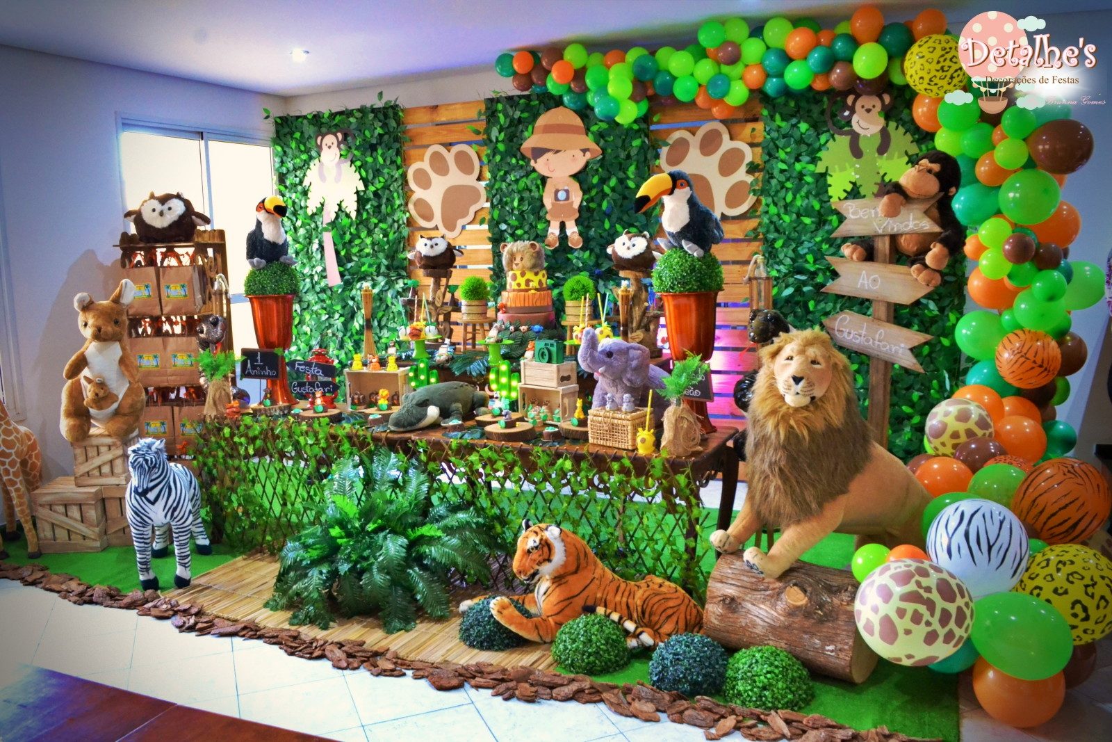 como economizar na decoração safari festa infantil