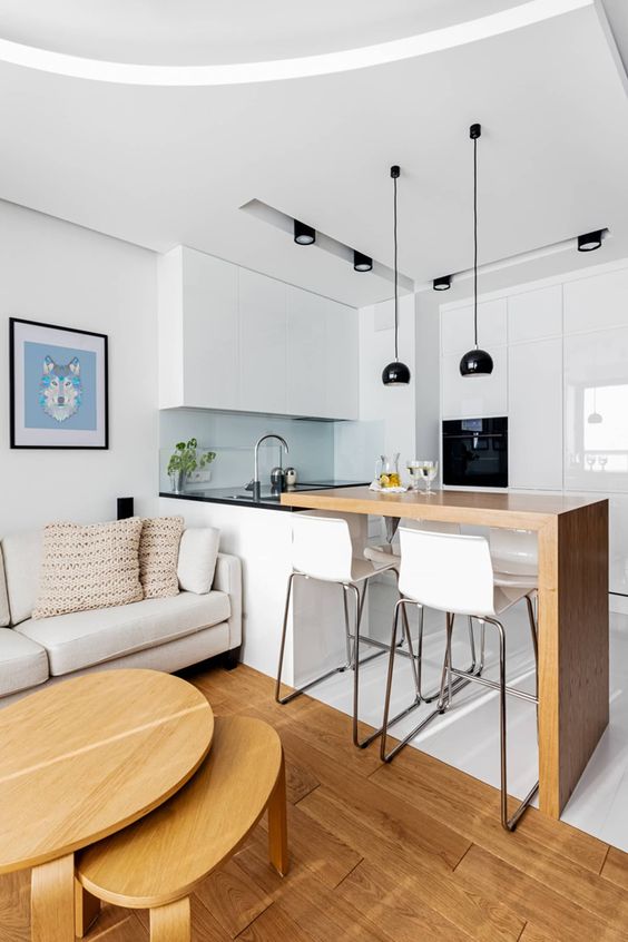 decoração sala e cozinha conjugada pequena