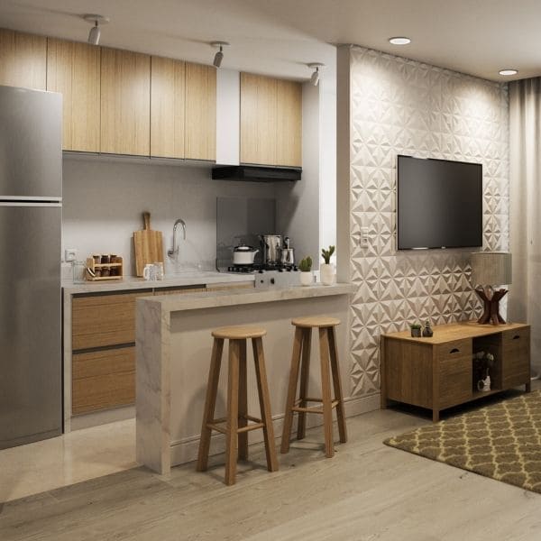 erros comuns decorar sala cozinha pequena