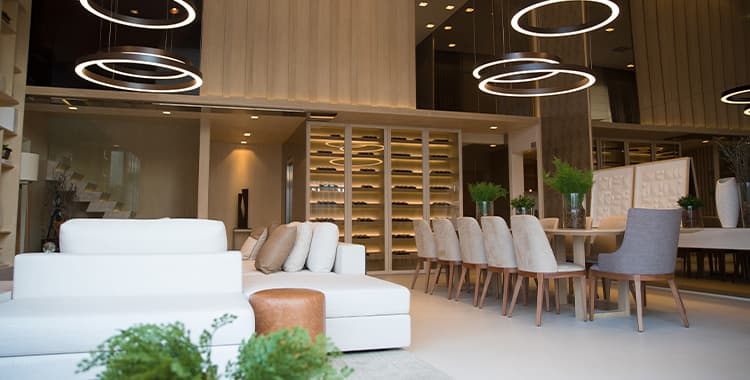 decoração sala pé direito duplo