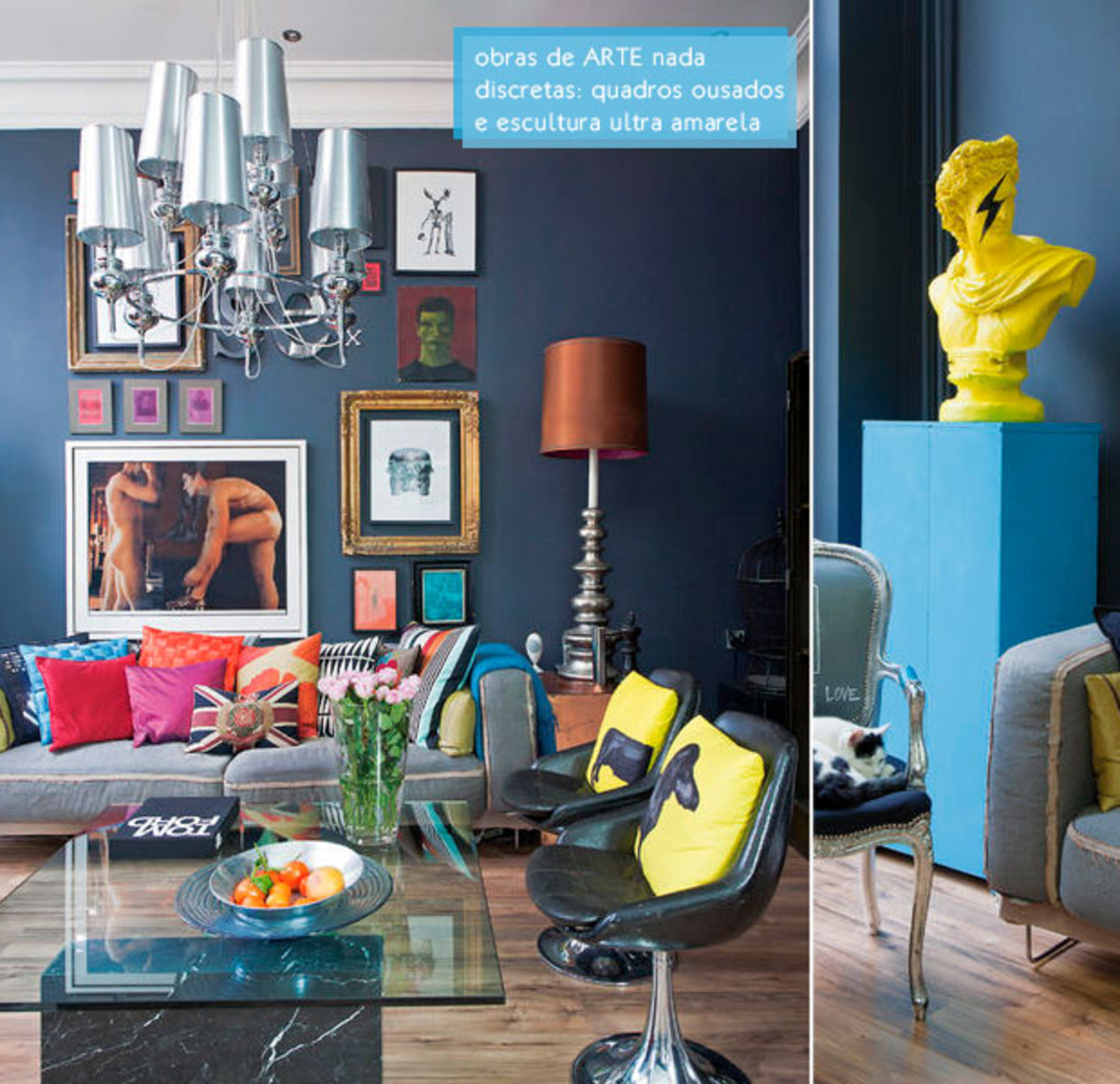 decoração simples azul