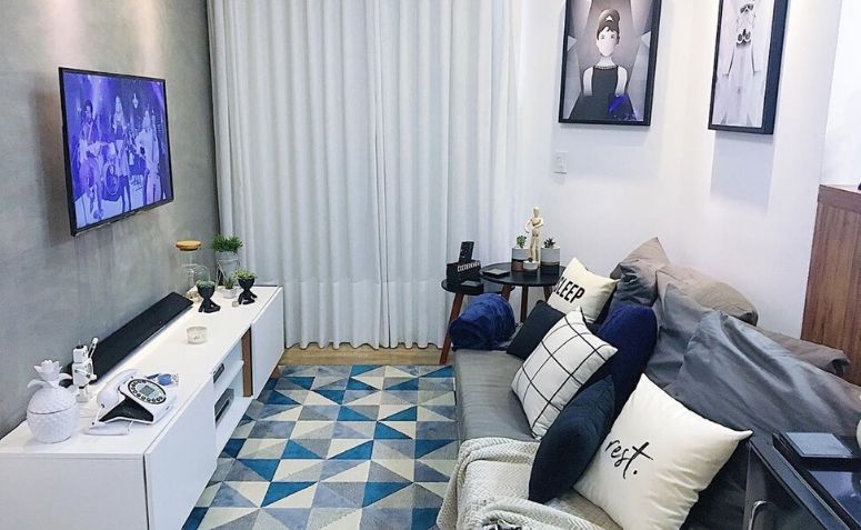 decoração simples azul