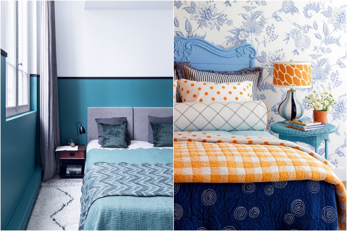 como usar azul e branco em banheiros pequenos