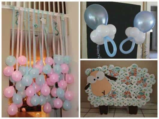 quanto custa decoração simples chá de fraldas menina