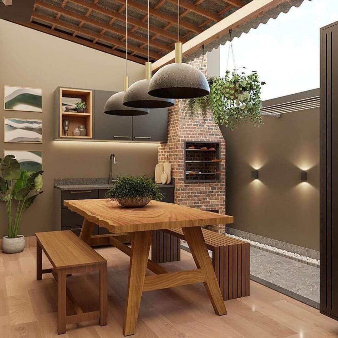 decoração simples de area gourmet