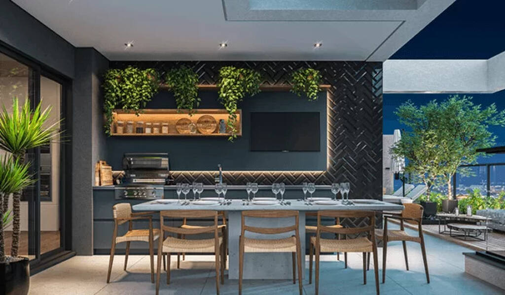 decoração simples de area gourmet