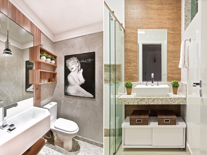 decoração simples de banheiro