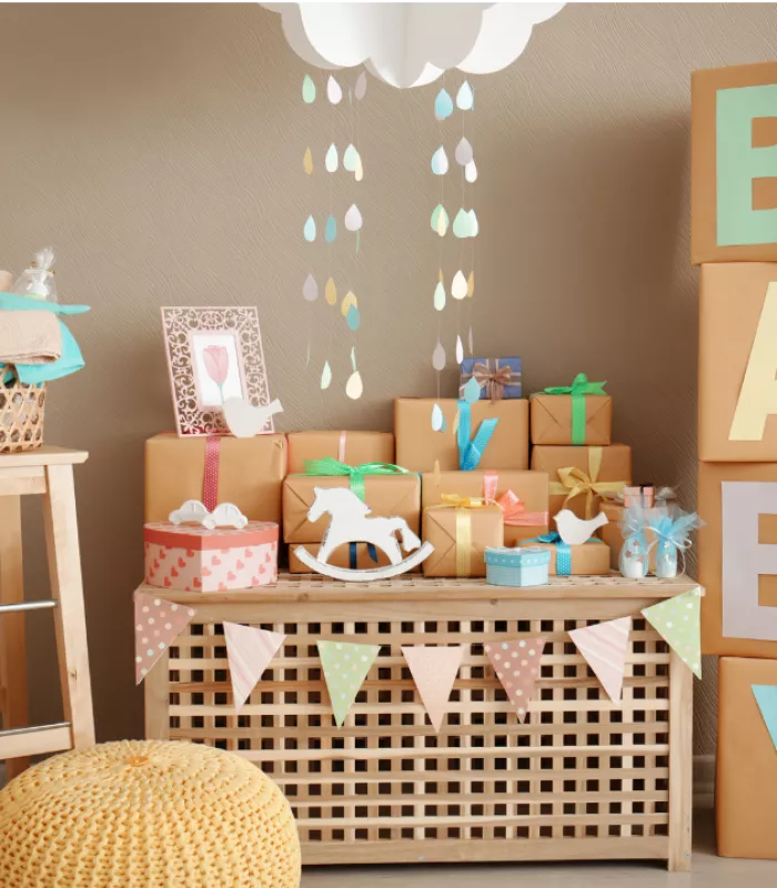 decoração simples de cha de fralda