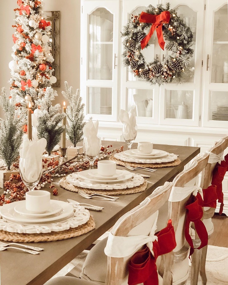decoração simples de natal mesa