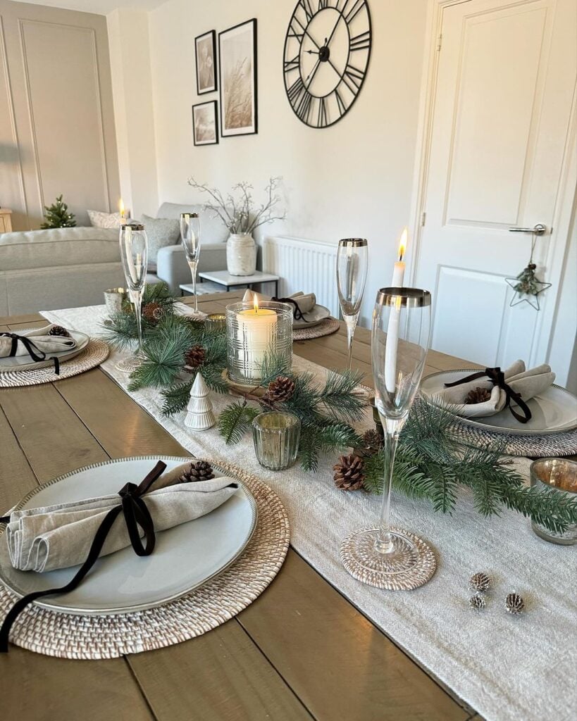 decoração simples de natal mesa