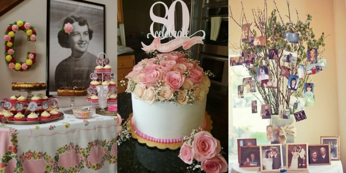 decoração simples festa de 80 anos da vovó