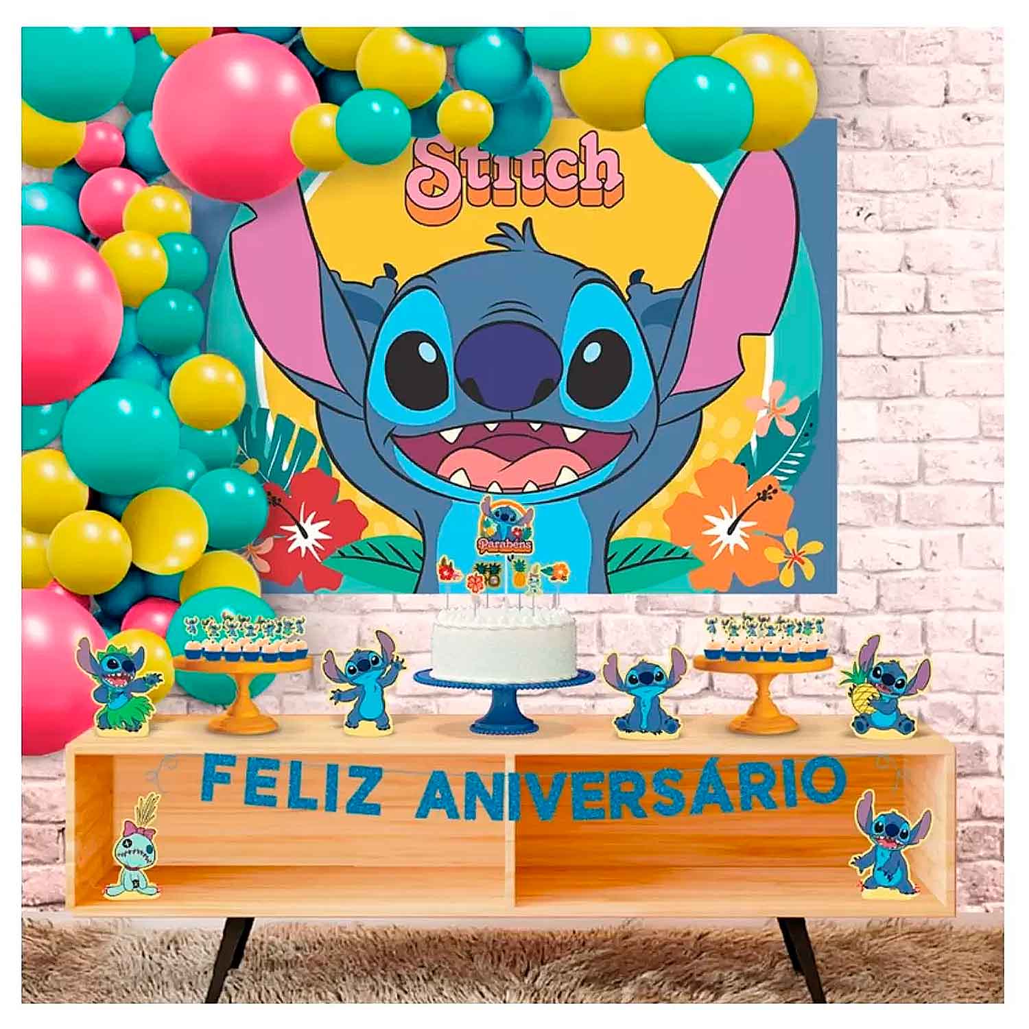 Stitch e Angel: Decoração para Chá Revelação e Aniversário