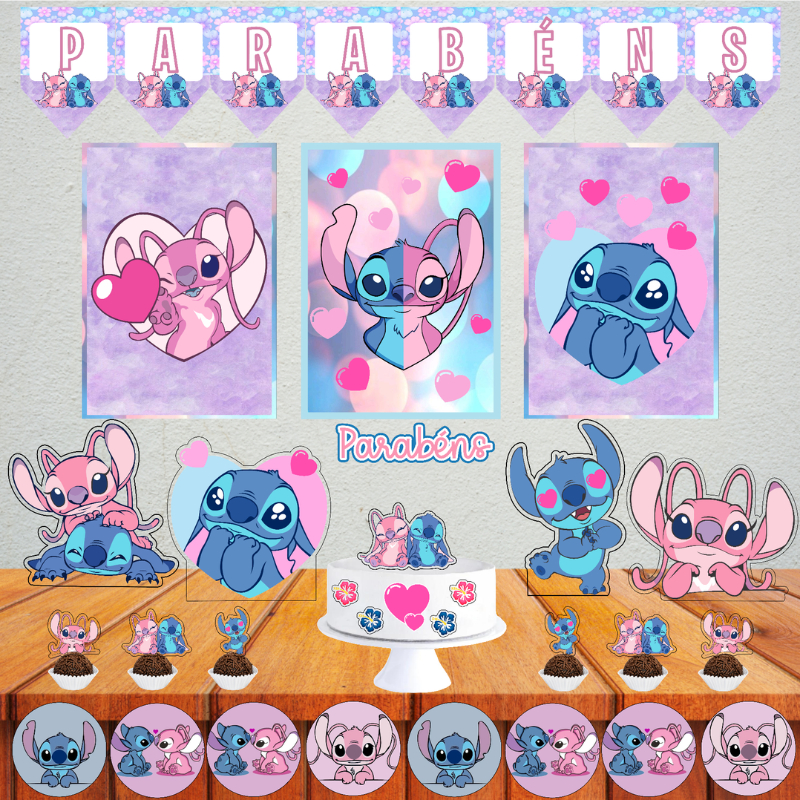 decoração stitch rosa