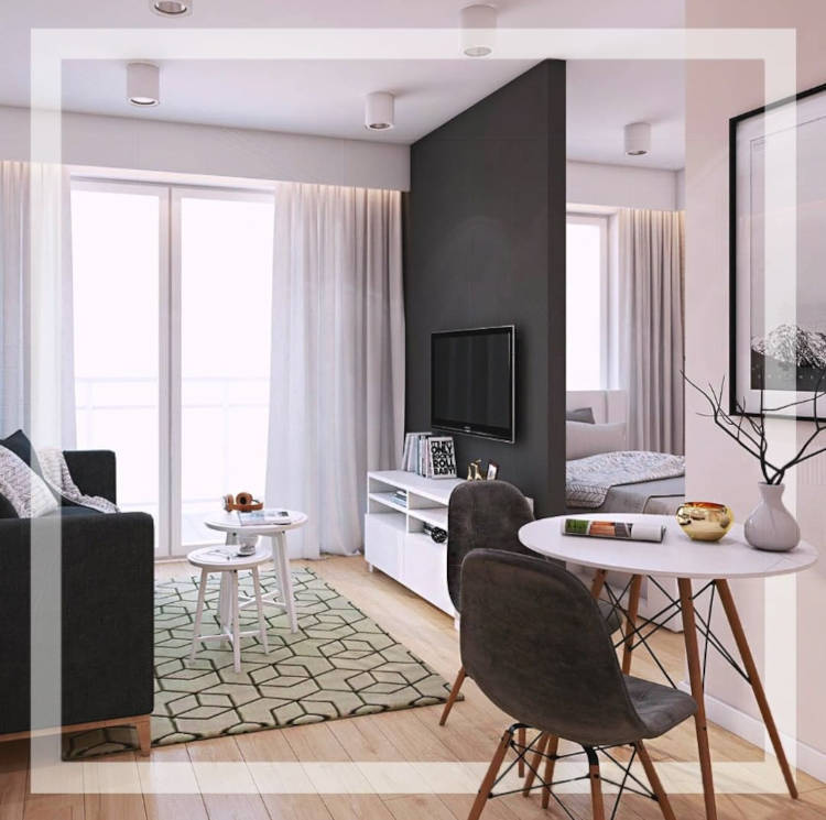 decoração studio 25m2