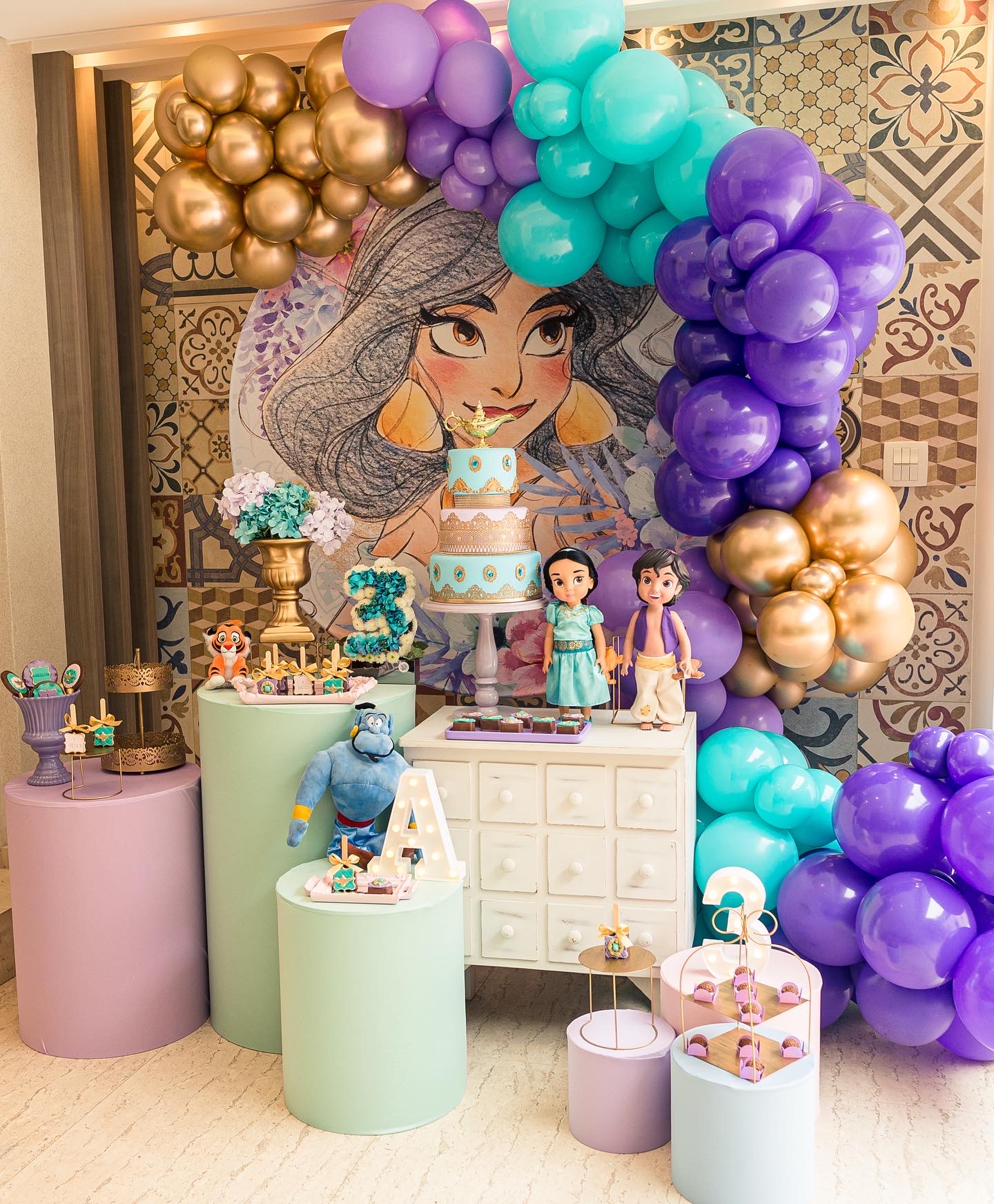 decoração tema jasmine