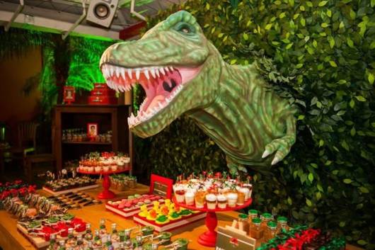 decoração mesa principal jurassic park dinossauros