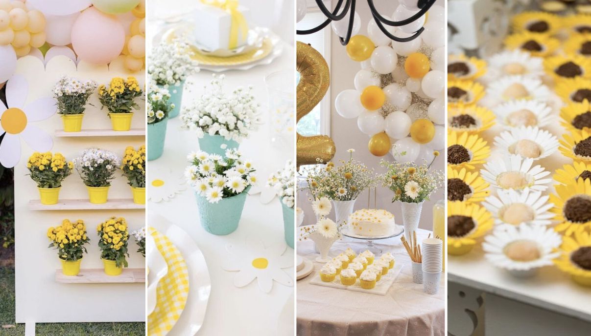 ideias criativas decoração festa margarida