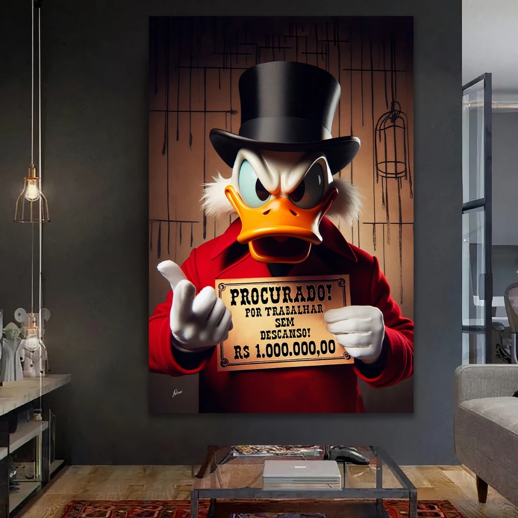 quadro tio patinhas canvas versus neon qual escolher