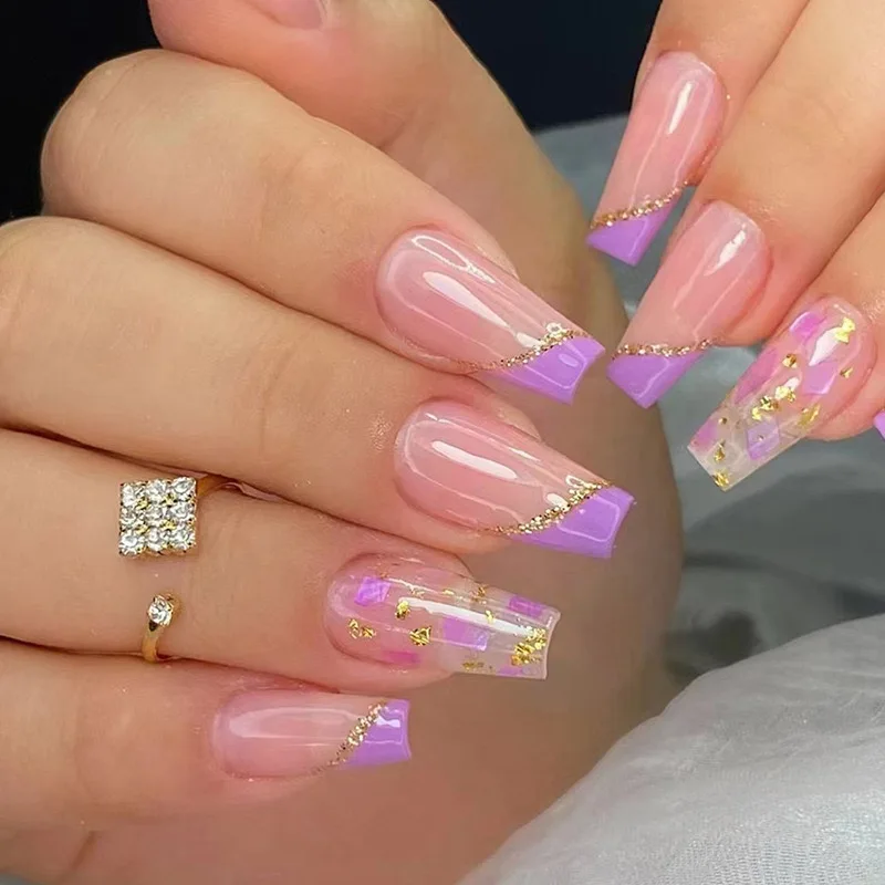 inspiração unhas lilás decoradas