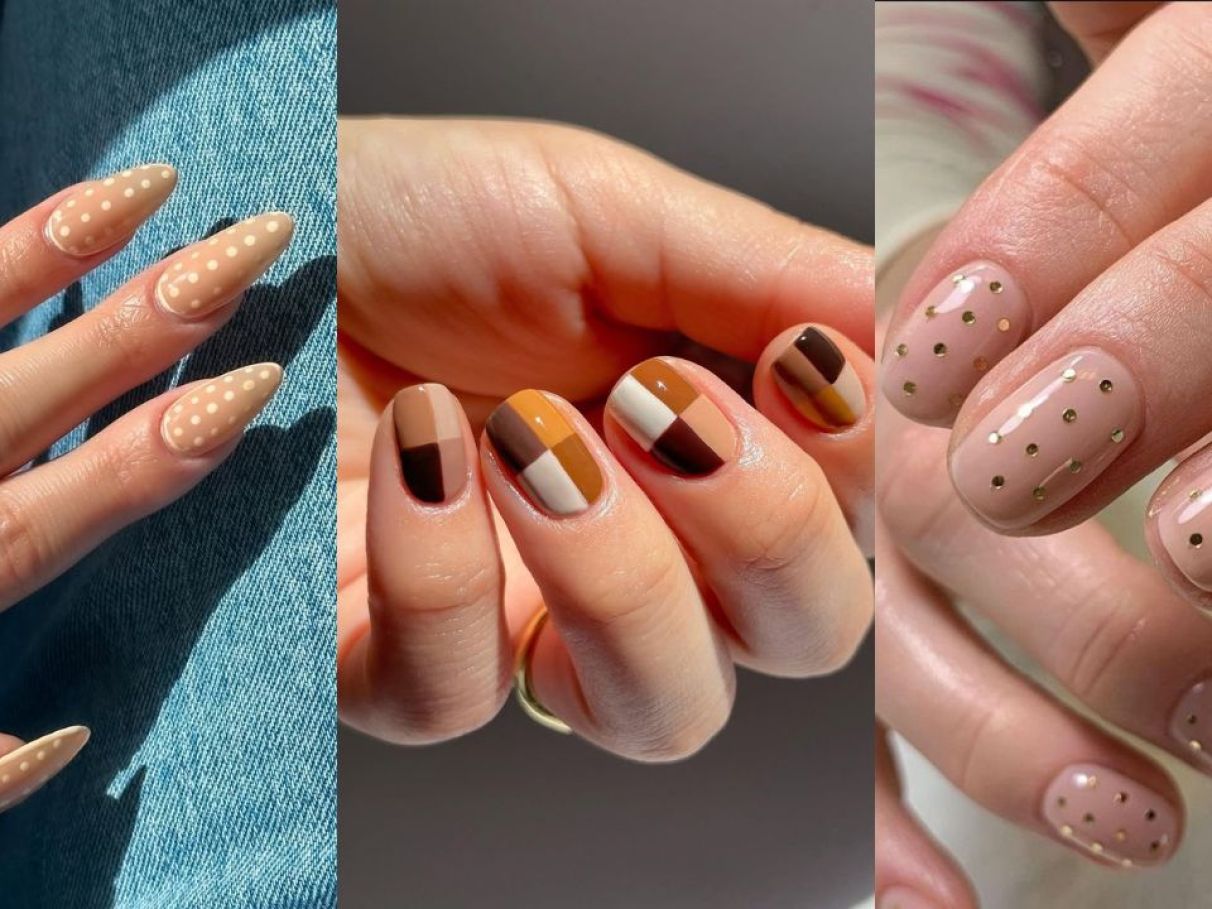 decoração unha marrom