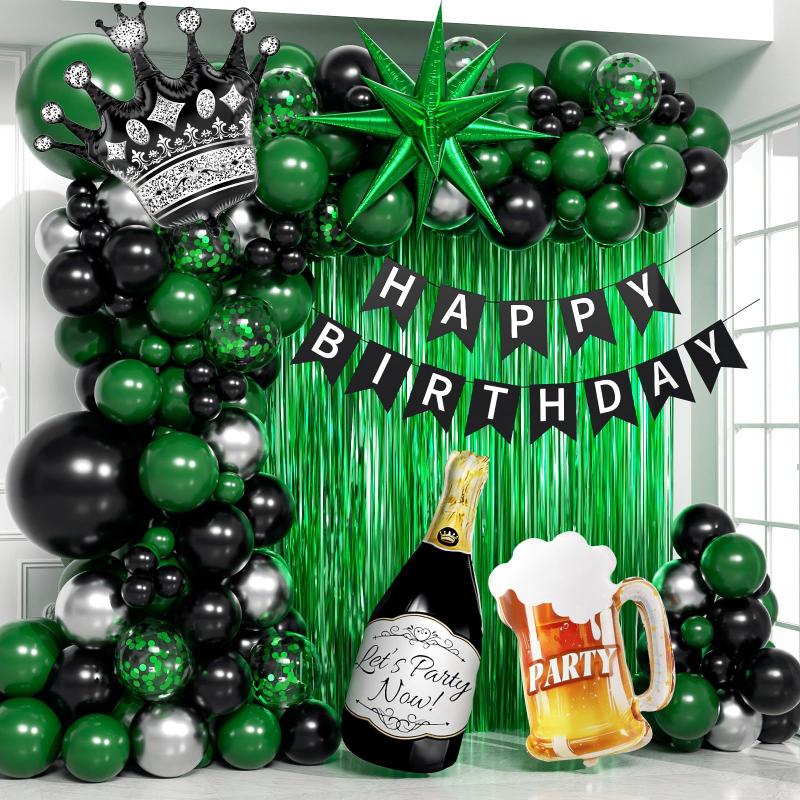 decoração verde e preto