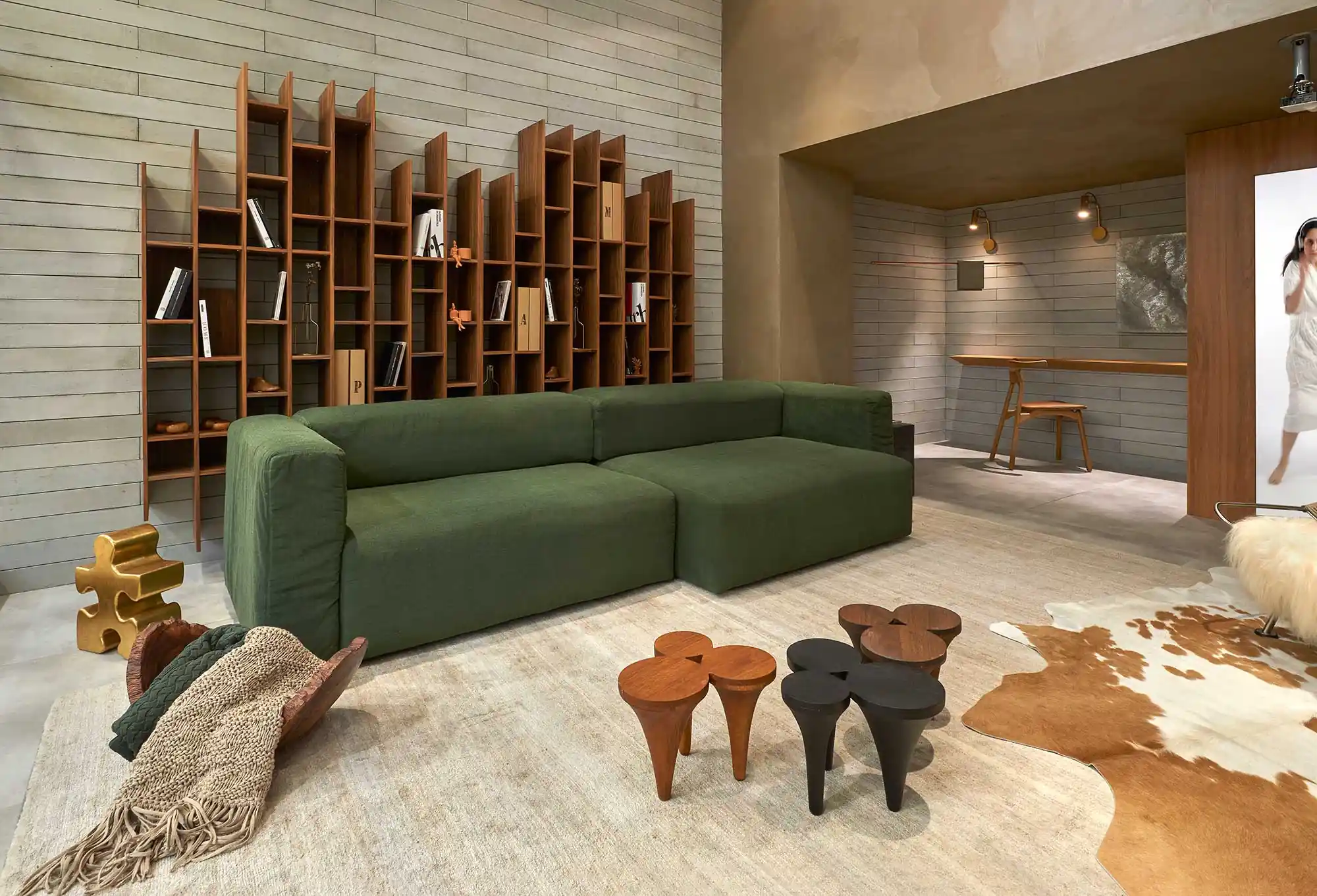 ideias de decoração com verde oliva para sala