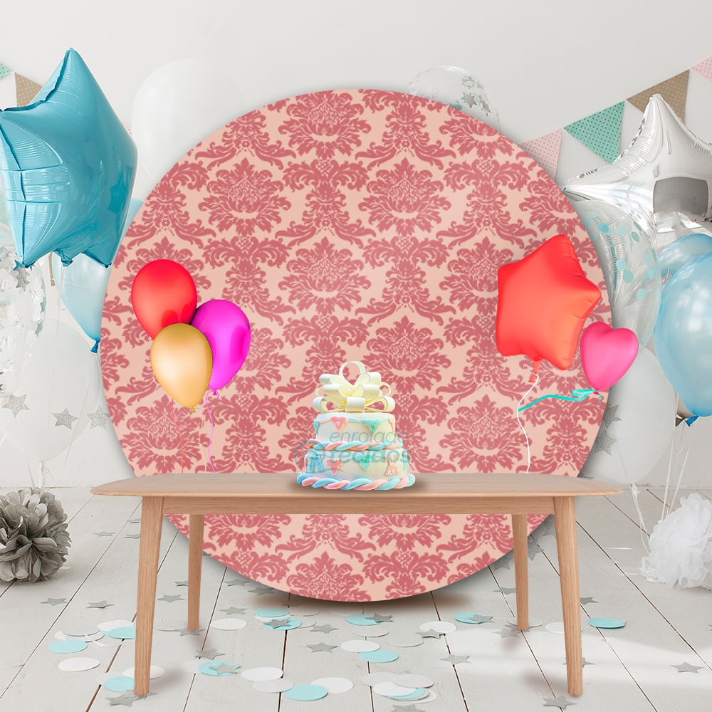 custo decoração painel redondo vermelho dourado