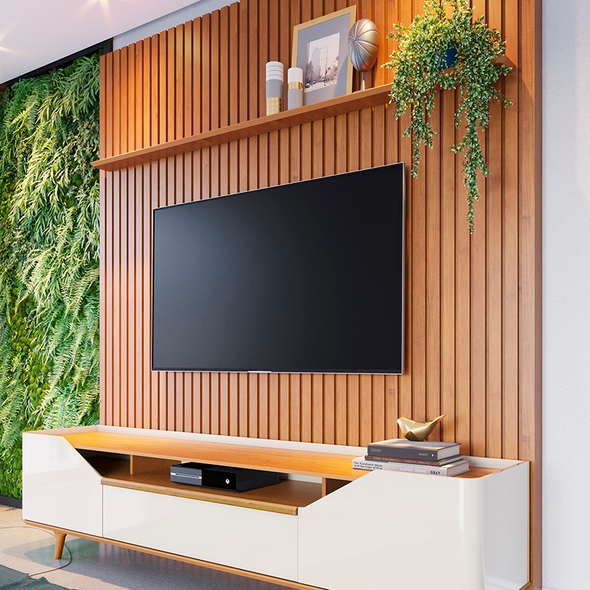 como escolher objetos decorativos para rack de sala