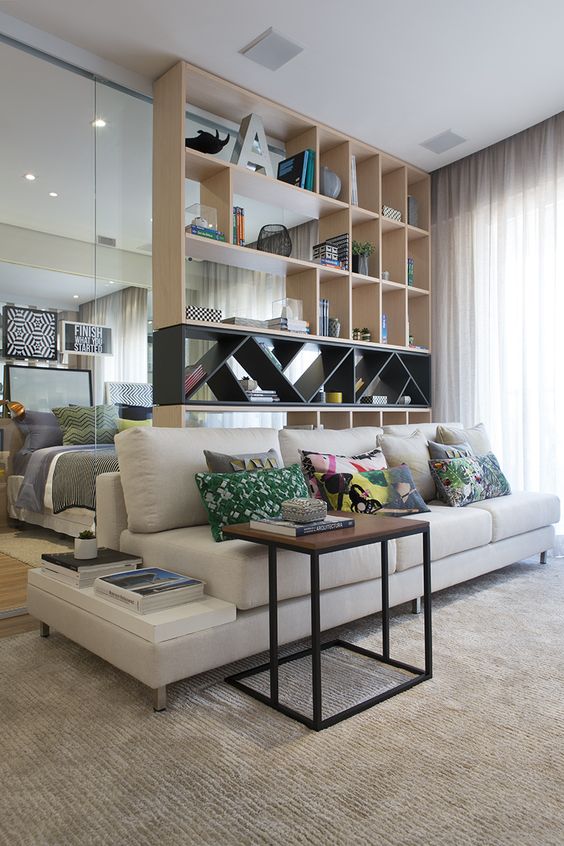 divisória de ambiente com plantas para apartamento pequeno