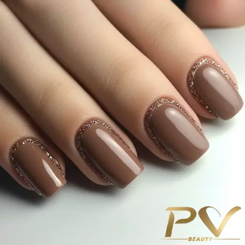 inspiração unhas marrons decoradas minimalistas