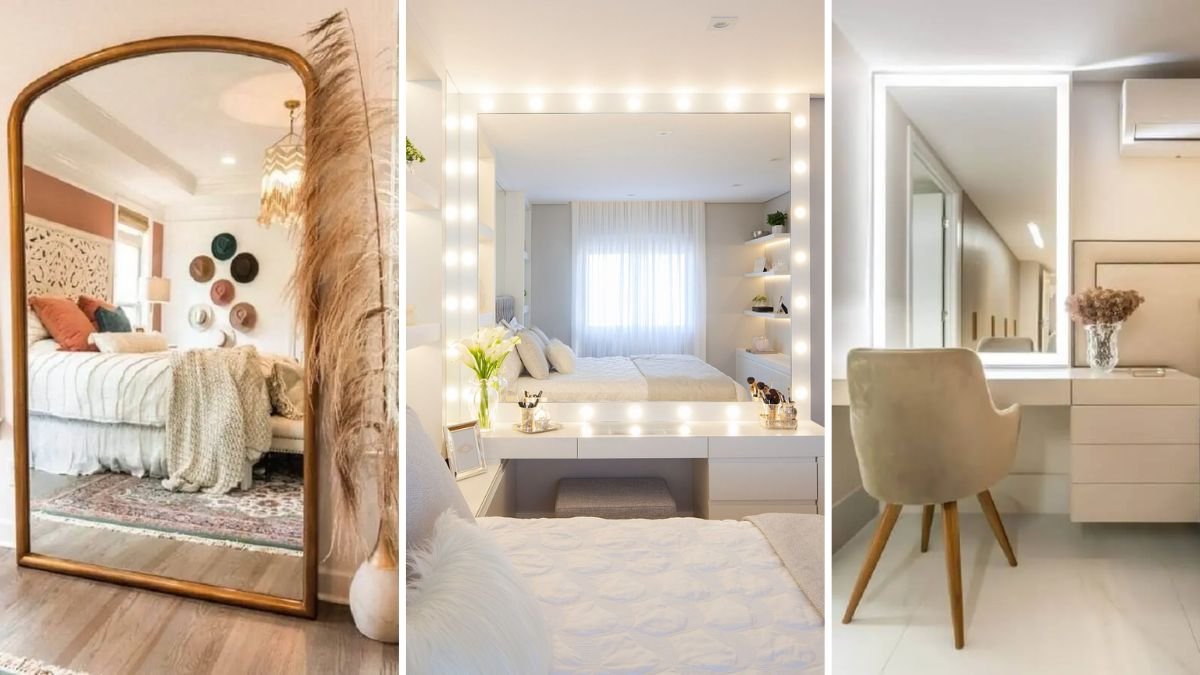 ideias de espelhos decorativos para sala pequena