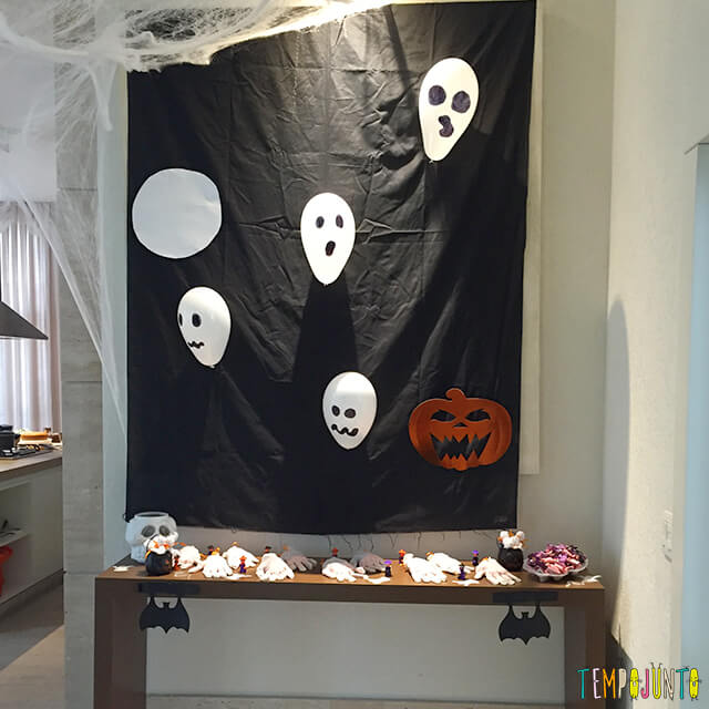 festa de halloween decoração simples