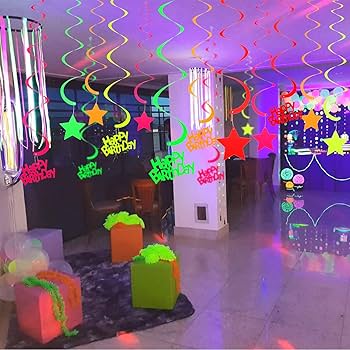 festa neon decoração