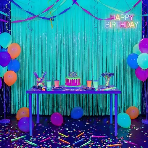 festa neon decoração