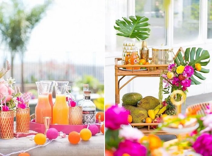 festa tropical decoração