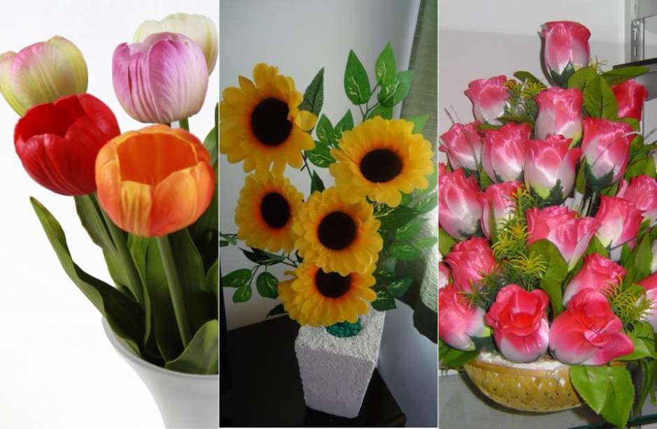 flores artificiais para decoração