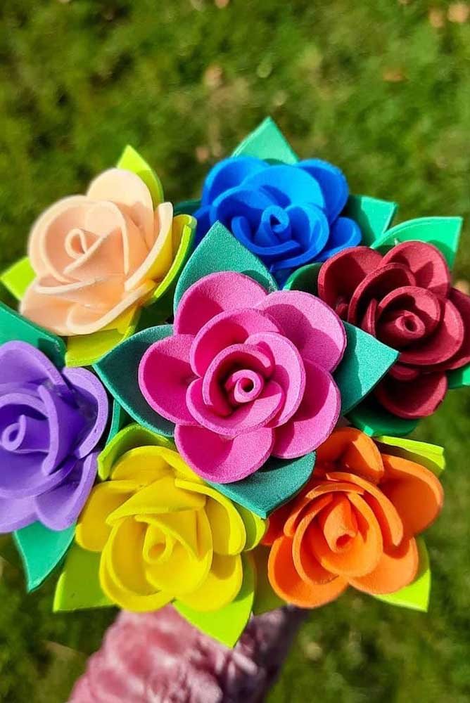 flores de eva para decoração