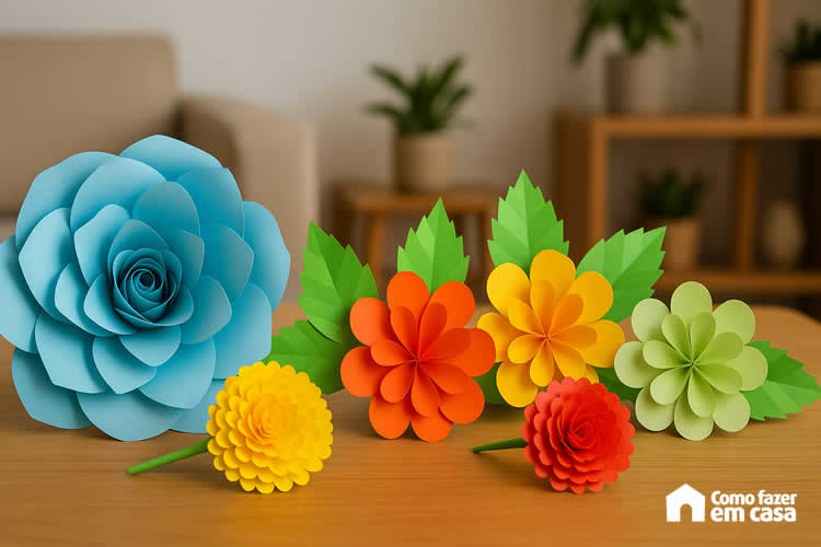 flores de papel para decoração