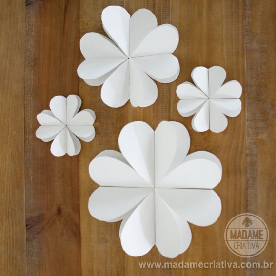 flores de papel para decoração