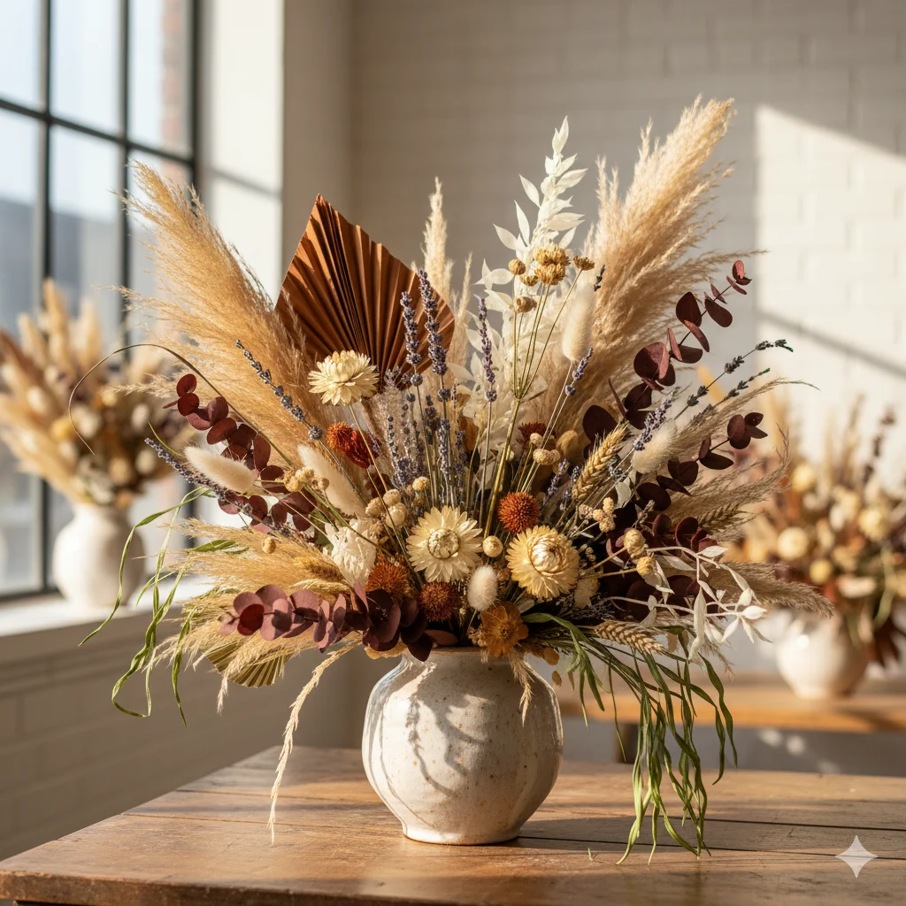 flores desidratadas para decoração
